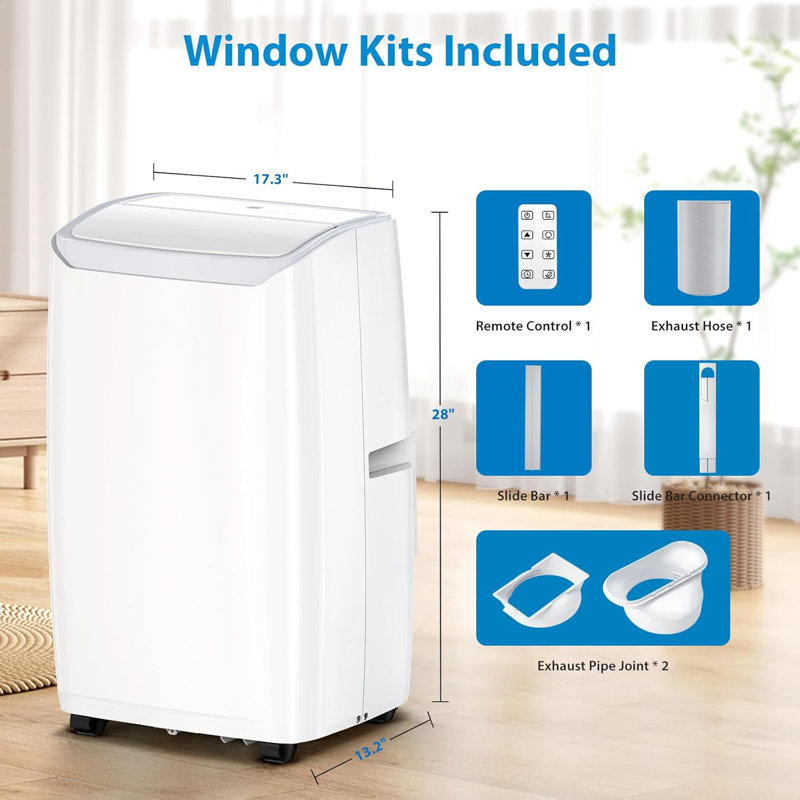 Gaomon 14000 BTUs Portable Air Conditioners with Remote Control, 3-in-1 Portable AC Unit with Fan & Dehumidifier for Room up to 750 sq.ft., Smart/Sleep Mode, 24H Timer, Installation Kit