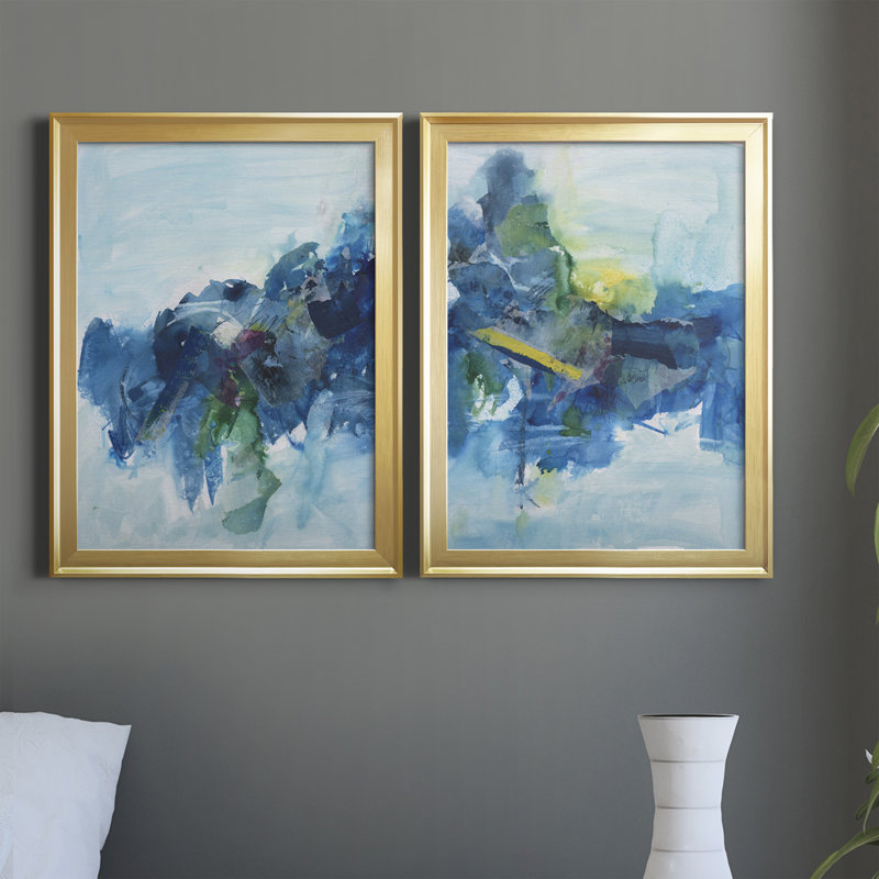 Skyward Bound I - ensemble de 2 impressions encadrées sur toile, H 36,5 po x l 26,5 po x P 1,25 po, Cadre doré