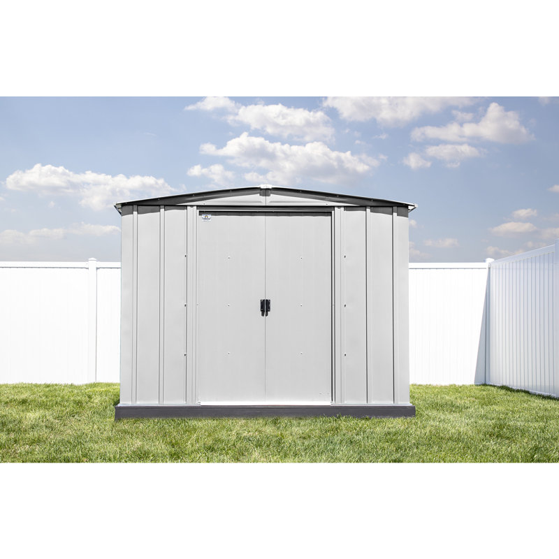 Arrow 8' x 6' Flute Grey Steel Storage Shed