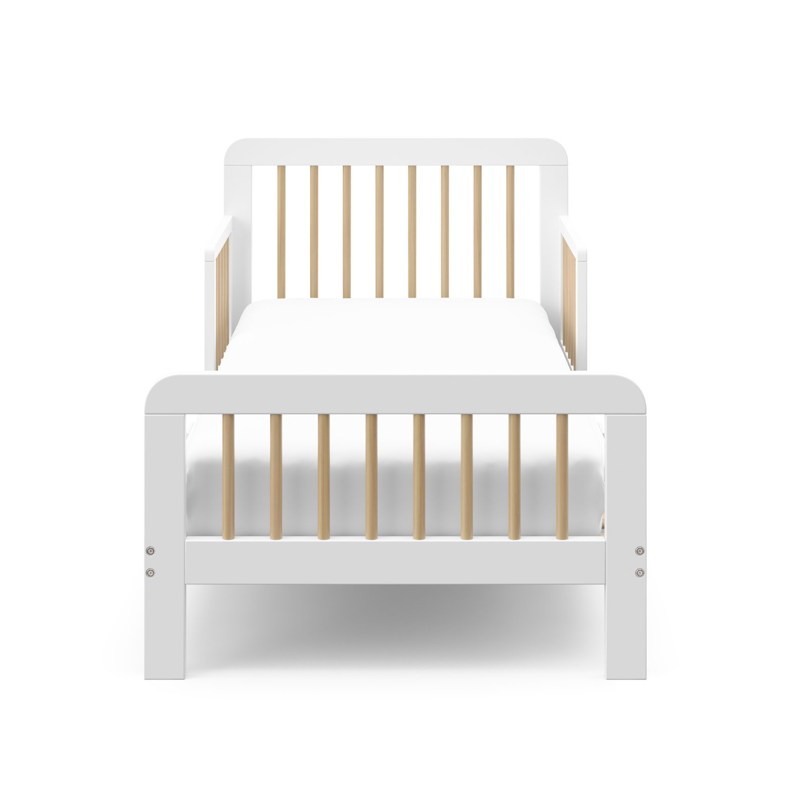 Pasadena Toddler Bed with Guardrails, White/Driftwood