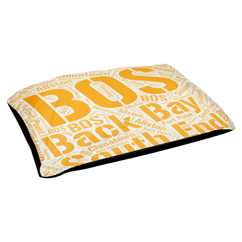 Coussin de chien « districts », Orange, Grand (l 40 po x P 30 po x H 14 po), Boston