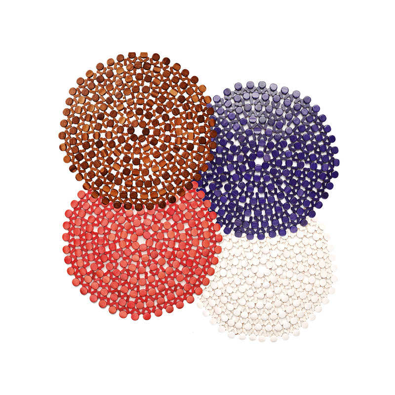 Round Bamboo Placemat, Navy