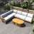 L-Shape 5 Seat Solid Acacia Modular Sofa Set With Cushions – Lounge Configuration