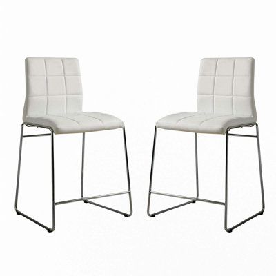 Ensemble de 2 chaises de comptoir rembourrées en similicuir