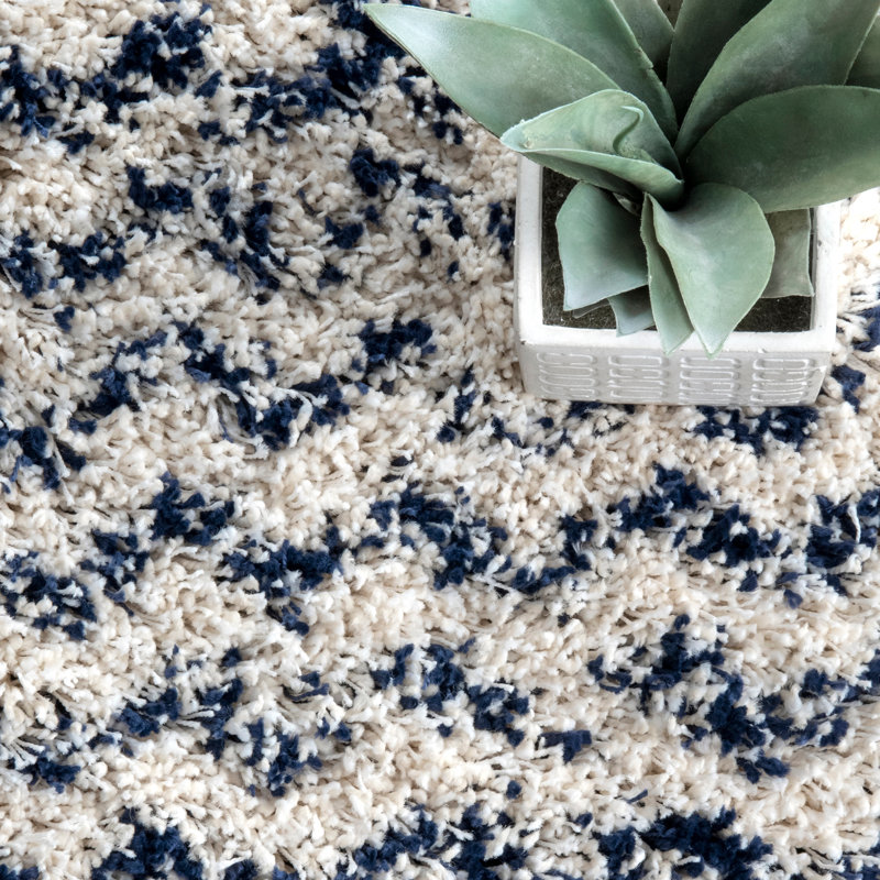 Chevron Shag Area Rug, Rectangle 201 x 274cm