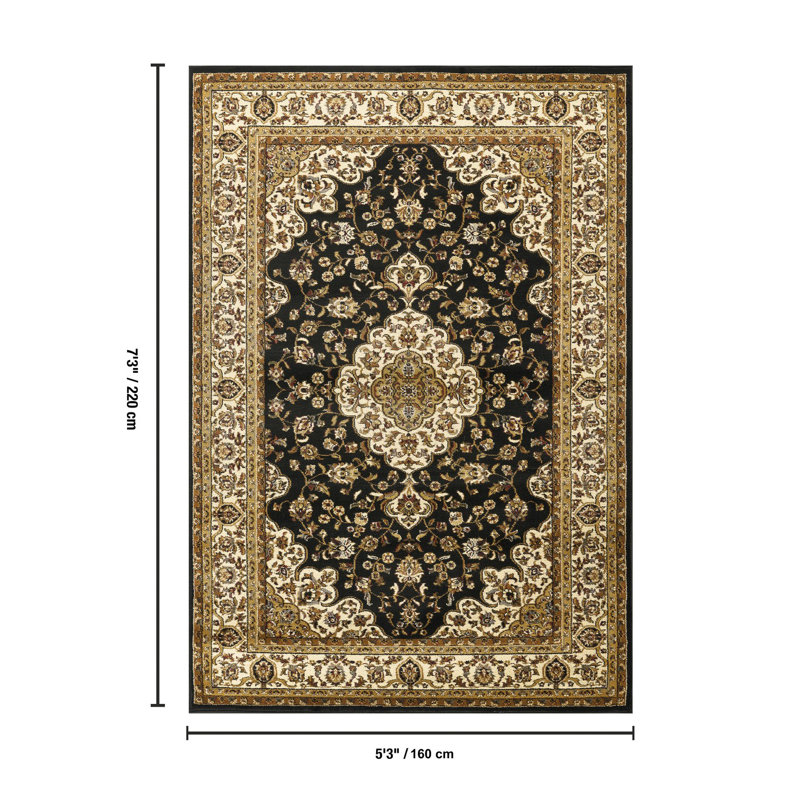 Elvia WF_VIN5003 Black 5'3" x 7'3", 5'3"x7'3"