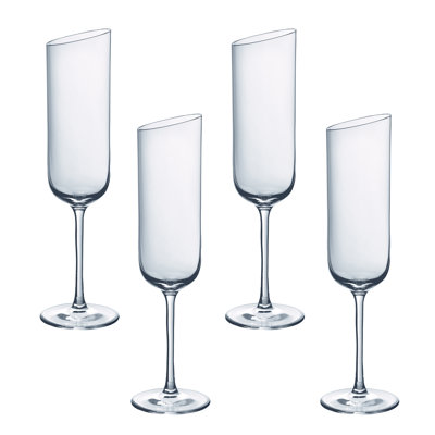 Newmoon Set/4 5.5 oz Crystal Flutes
