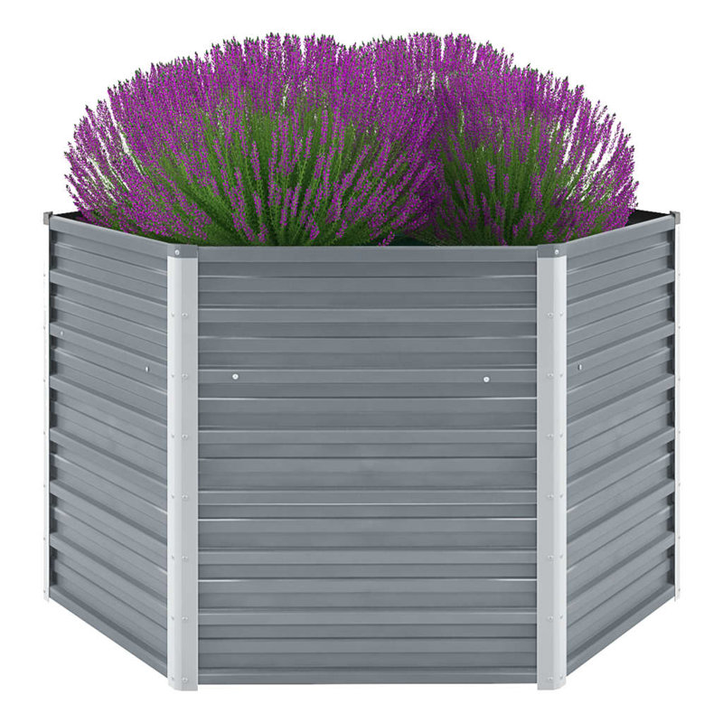Jardinière en acier galvanisé, Gris, H 30,3 po x l 50,8 po x P 50,8 po