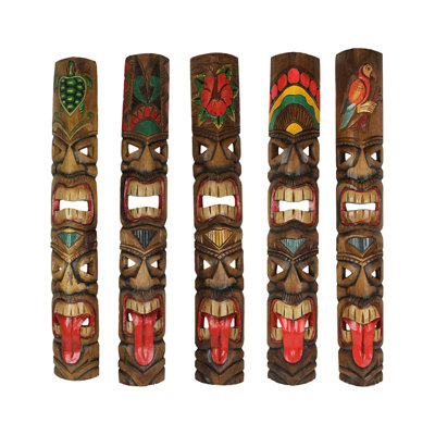 Ensemble de 5 décorations murales Tiki