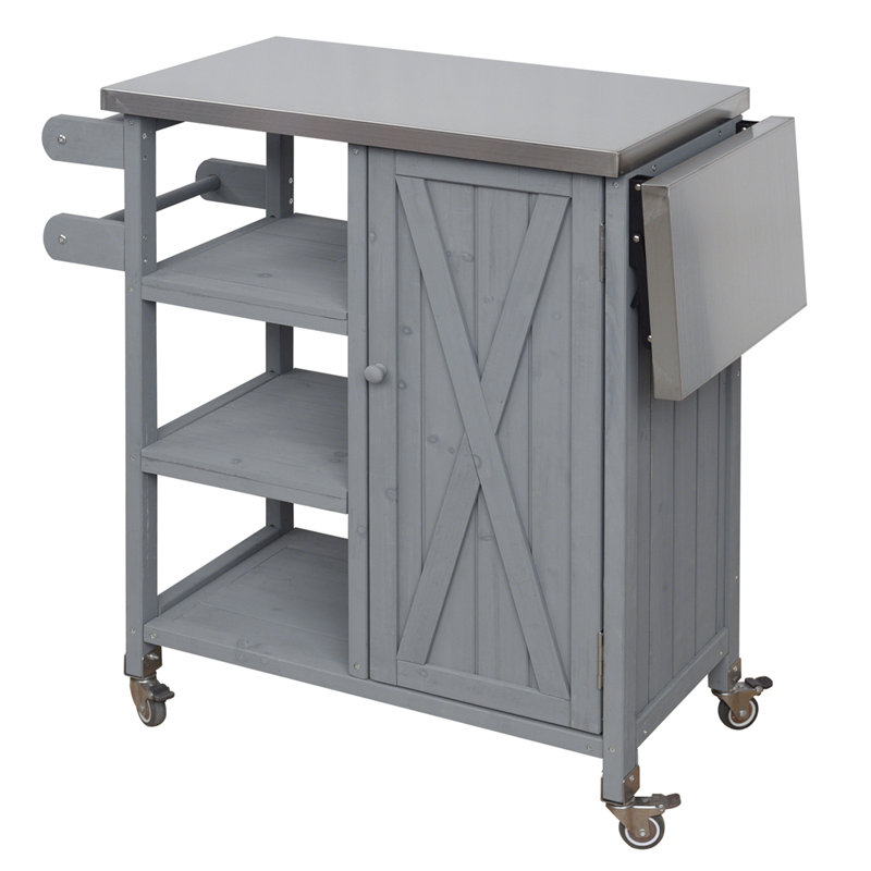 Îlot de cuisine extérieur pliable, Gris
