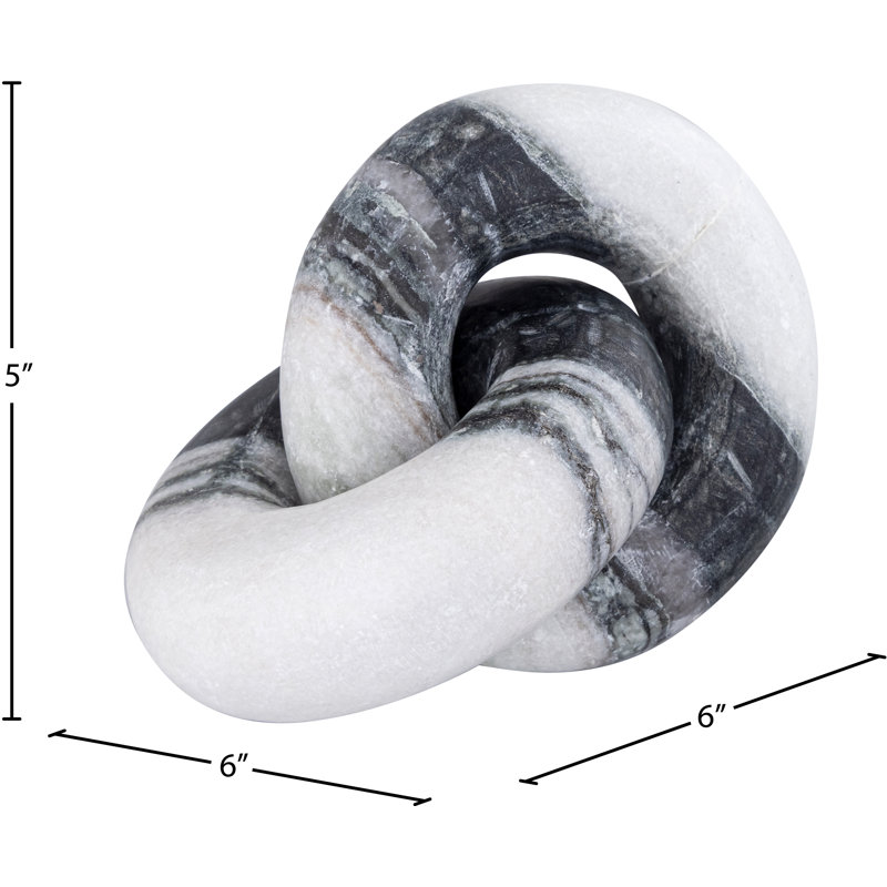 Knot Marble Decorative Object, Panda