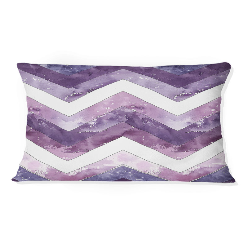 Coussin lombaire mauve Mid-Century Chevron Bliss III