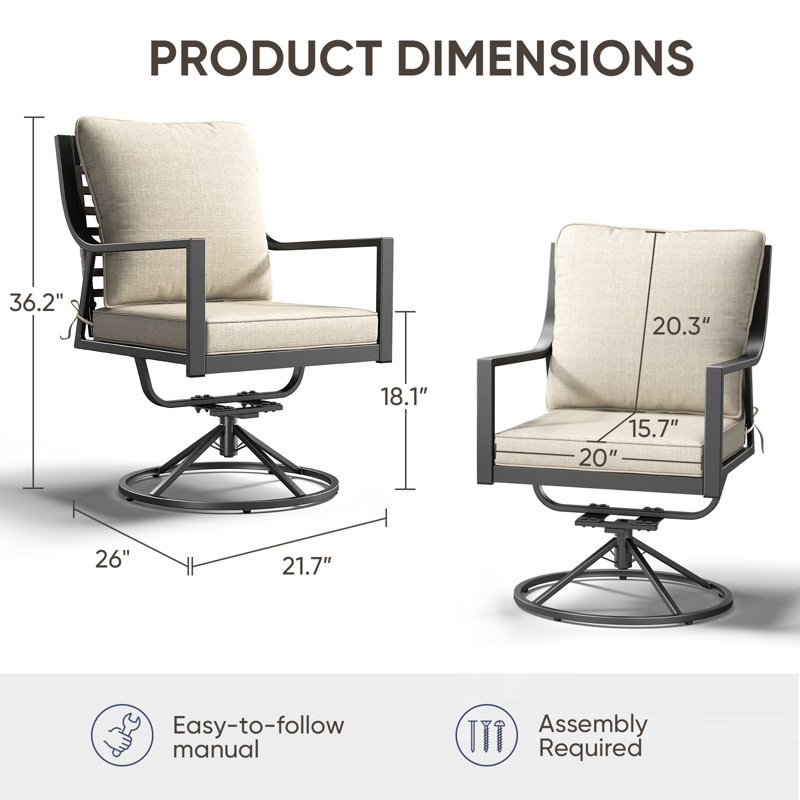 Ensemble de 2 fauteuils de patio Merlene