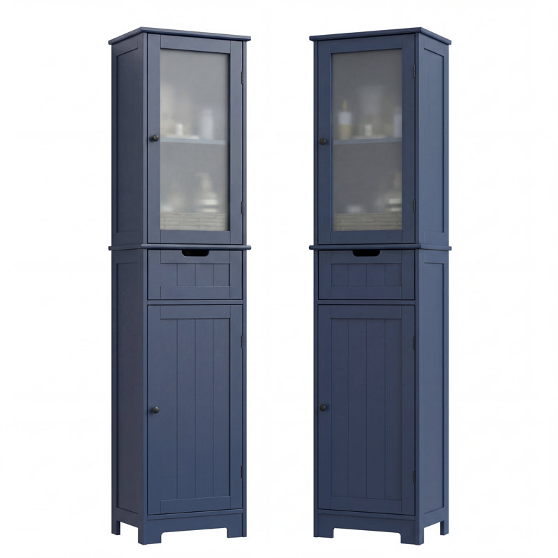Armoire à linge autoportante 2 pièces, Bleu