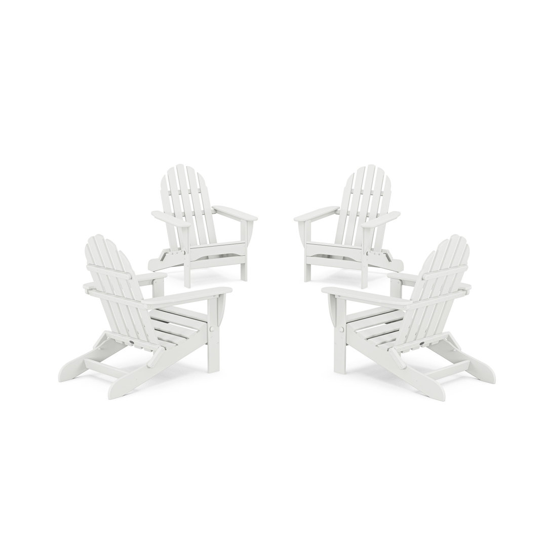 4-Piece Classic Folding Adirondack Conversation Set (Set of 4) POLYWOOD® Frame 