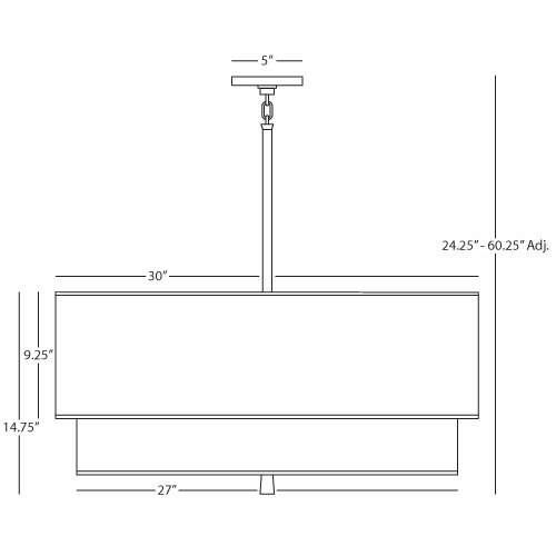Decker 3 - Light Chandelier, Polished Nickel, Raven Black