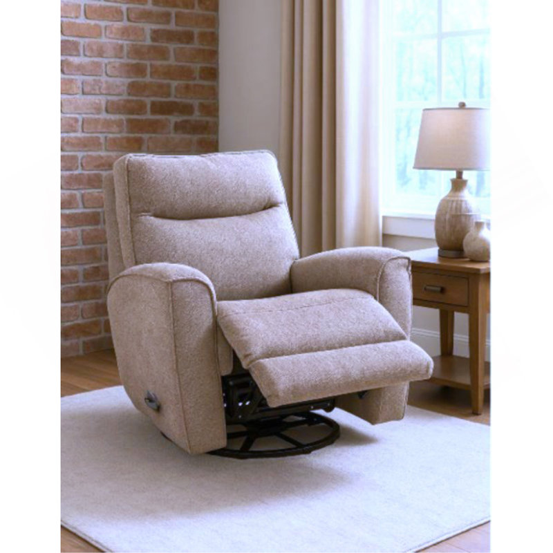 Fauteuil inclinable pivotant en microfibre Cozy, Taupe
