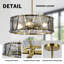 Lustre tambour 4 lumières moderne avec verre texturé-1710479973