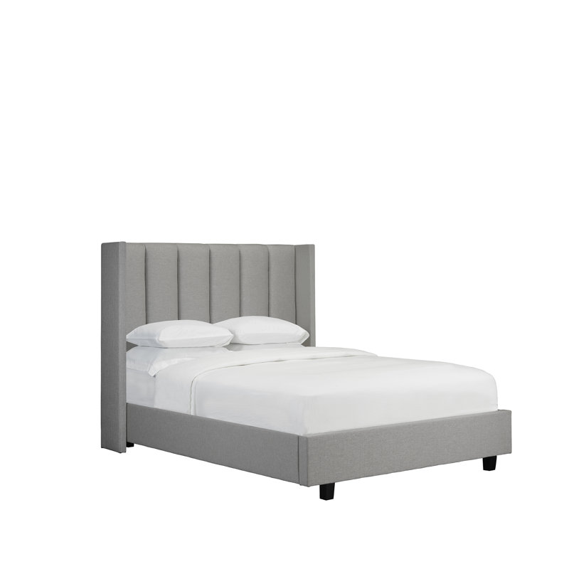 Lit plateforme avec rangement rembourré, Espresso, Grand