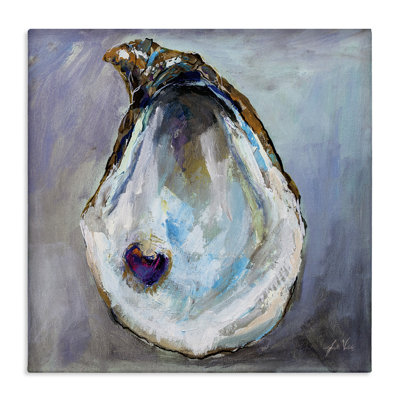 " Oyster Shell With Pearl " by Jeanette Vertentes Painting Print