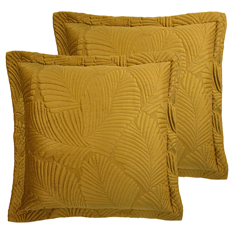 Floral Square Cushion, Gold