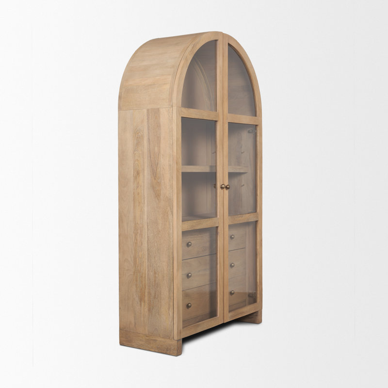 Vitrine en bois massif Stonewall, Naturel