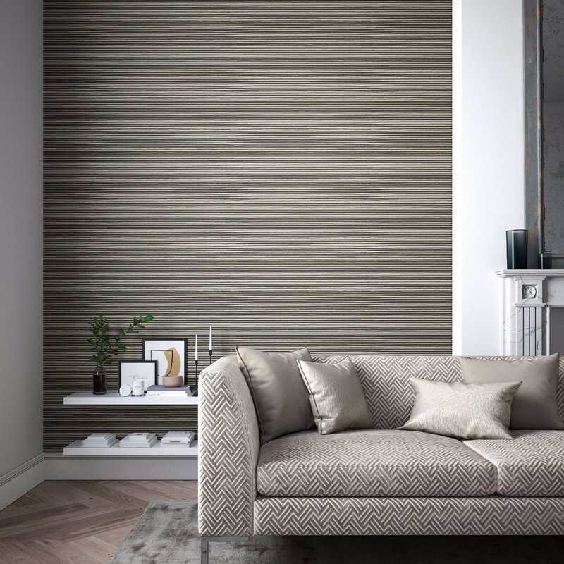 Gradiate 10.05m x 68.6cm Wallpaper Roll, Ebony/Parchment