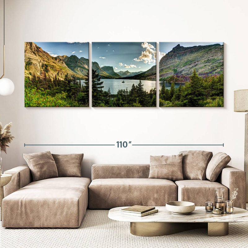 Impression d'art sur toile Montana, Montana, H 36 po x l 110 po x P 1,25 po
