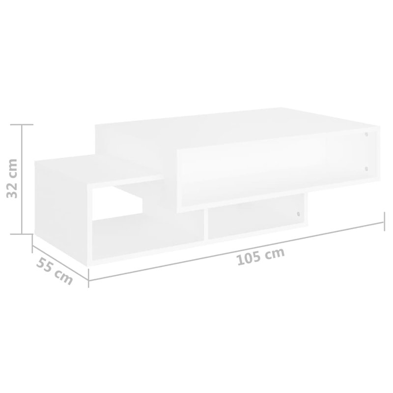 Godding Pedestal Coffee Table with Storage, White