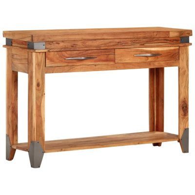 Rushton 110cm Solid Wood Top Console Table
