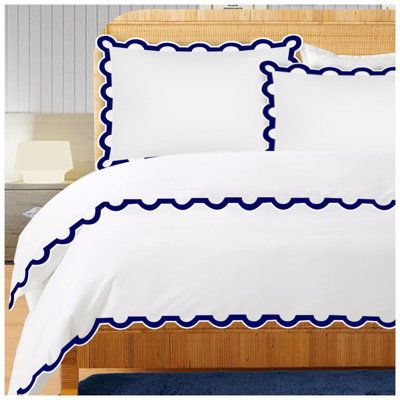 400TC U Shape Applique Embroidery Cotton Duvet Cover Set