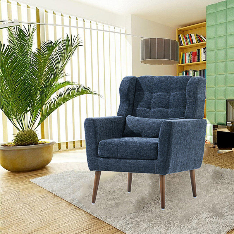 Fauteuil d'appoint Kawonna, Chenille bleu foncé