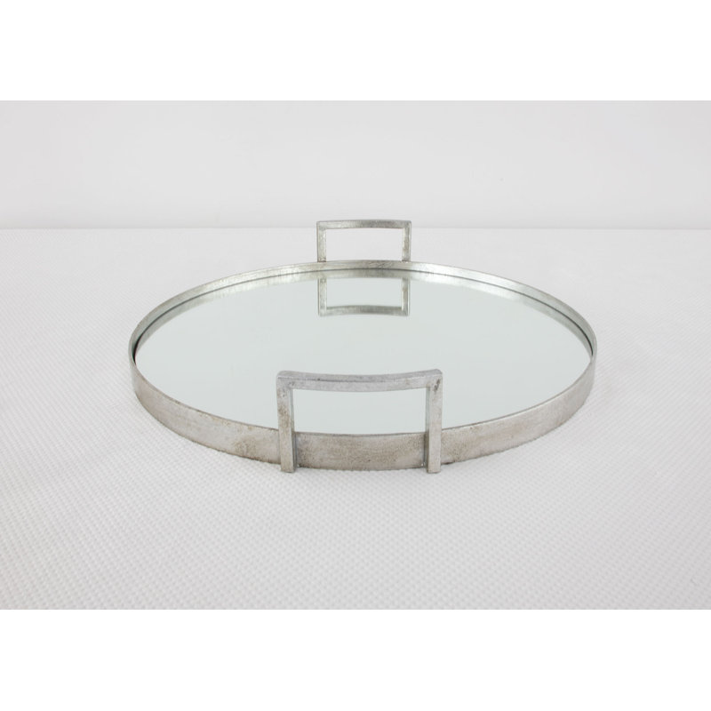 Ono Decorative Tray, Antiqued Silver Leaf