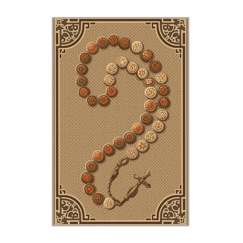 Tapis oriental classique brun et beige lavable à la machine Abaokoro, 2 x 4