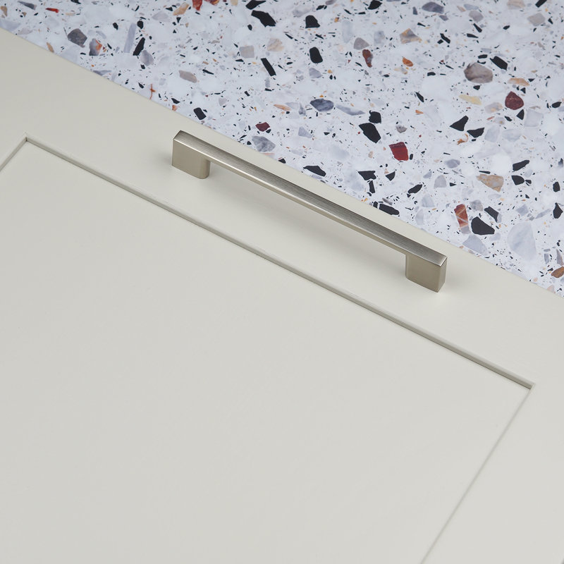 160mm Brushed Nickel Slim Square D-Bar Handle