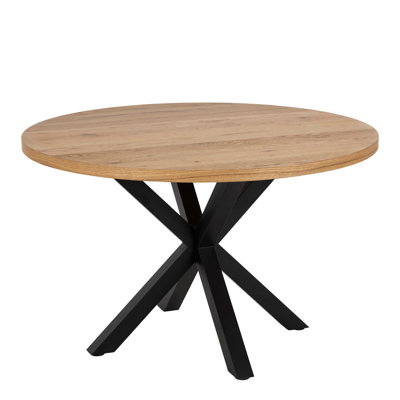 Jad Round Dining Table with Steel Base