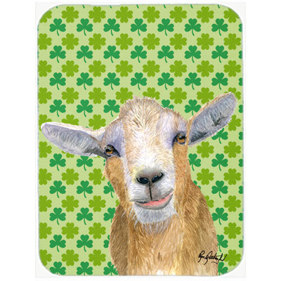 Harriet Bee Bonita Goat St Patrick's Day Glass Cutting Board