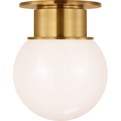 Callan Flush Mount with White Glass Dome