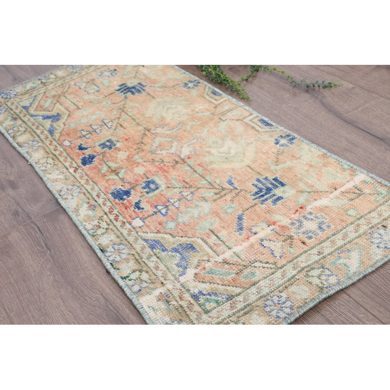 Tapis en laine rétro Vintage 16,9 x 37,8 po