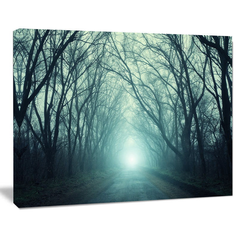 «Fall Forest Path with Green Light», reproduction de photo sur toile tendue, H 8 po x l 12 po x P 1 po