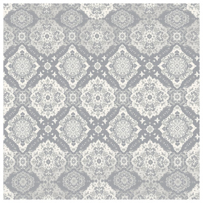 Gray Detailed Damask Comforter