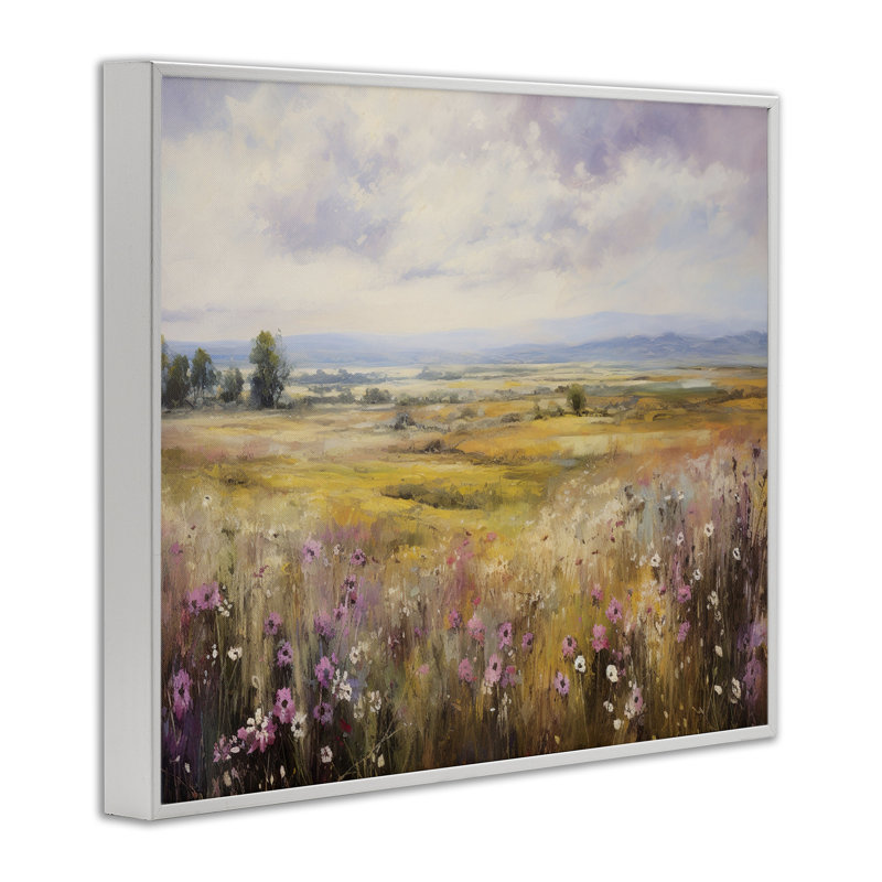 Vaste prairie avec fleurs subtiles, estampe numérique, design par Franklyn Gregory, H 24 po x l 30 po