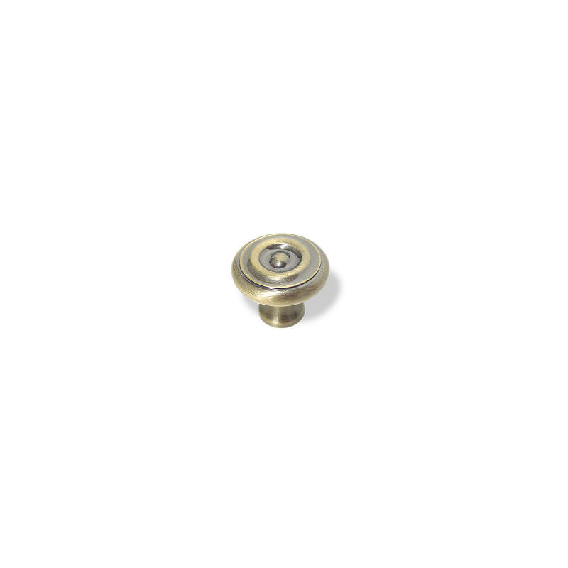 Circle Knob, Antique Solid Brass