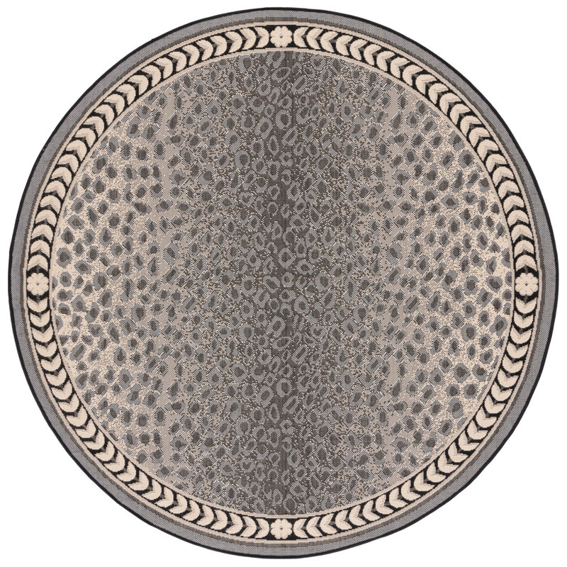 Avlyn Performance Animal Print Indoor/Outdoor Area Rug, Round 6'7"