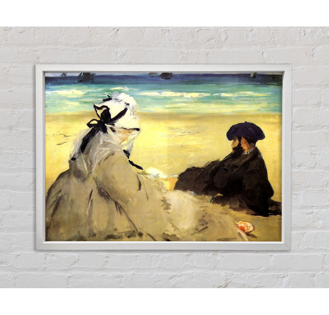 Manet Sur La Plage 1873 - Einzelner Bilderrahmen Kunstdrucke auf Leinwand