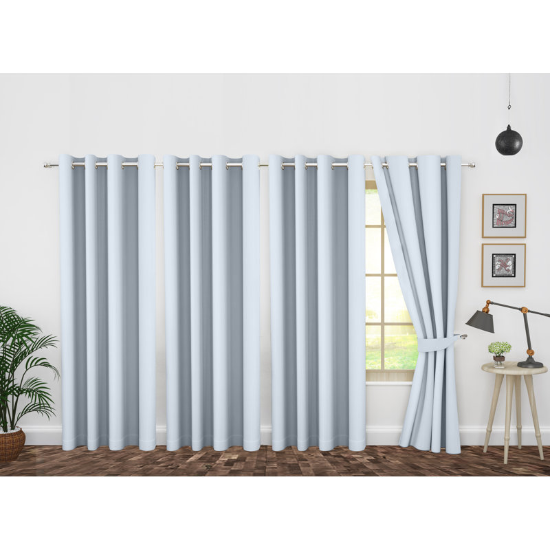 Paire de rideaux occultant et isolants avec œillets , Gris acier, 46 po x 63 po