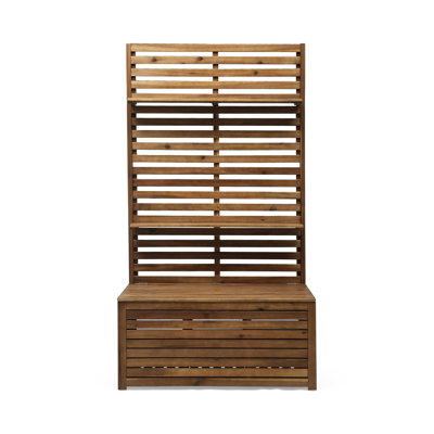 Wood Storage Bench With Rack - Enhance Home Entryway 18.05 In. Deep X 37.26 Wide 68.22 High Your Entry Color 37.26" 18.05" 68.22"