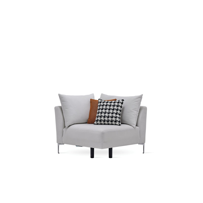 Lorriane 37.79" Wide Modular Sofa Component, White 100% Polyester