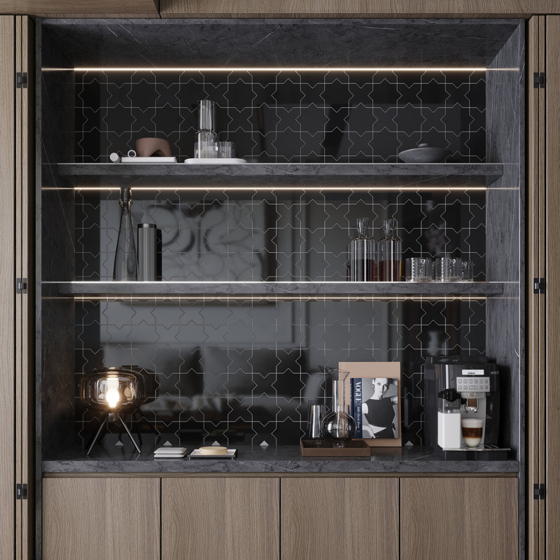 Carreau de céramique simple l 5,35 po x L 5,35 po Siena, Noir