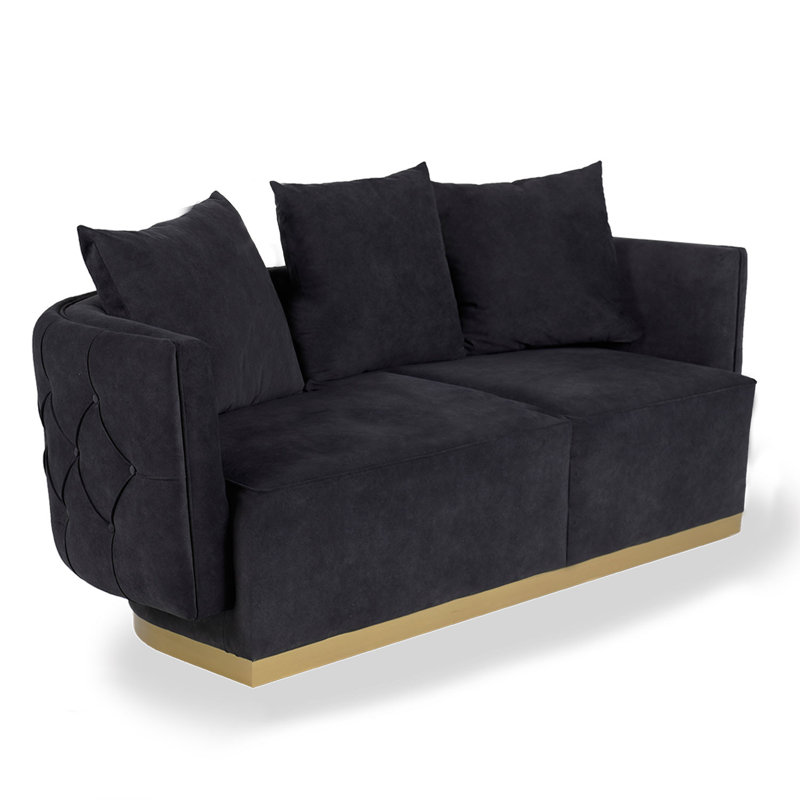 Canapé en cuir rembourré 94,5 po Hammersdale, 37" H x 78.7" W x 38.6" D